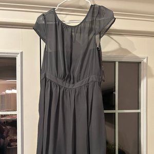 Dark Gray knee length bridesmaid dress